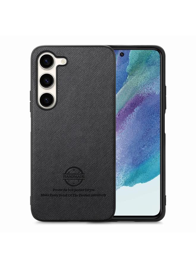 جراب خلفي من الجلد من قماش التويل لهاتف Samsung Galaxy S21 FE 5G (أسود)