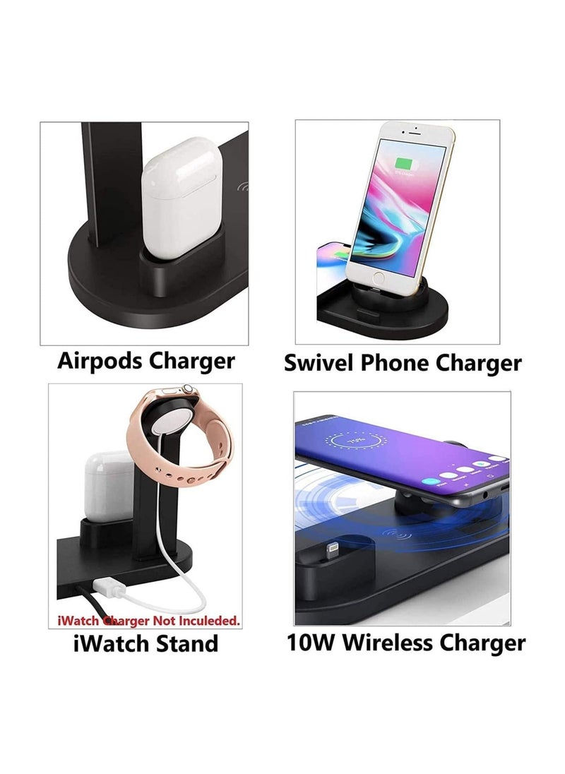 ELTRAZONE Wireless Charger,6 in 1 Wireless Fast Charging, Stand for Apple Watch Series 6/SE/5/4/3/2/1, Qi Wireless Charging Dock for iPhone 12/11/Pro/Max/XS/Max/XR/XS/X  - Image 3