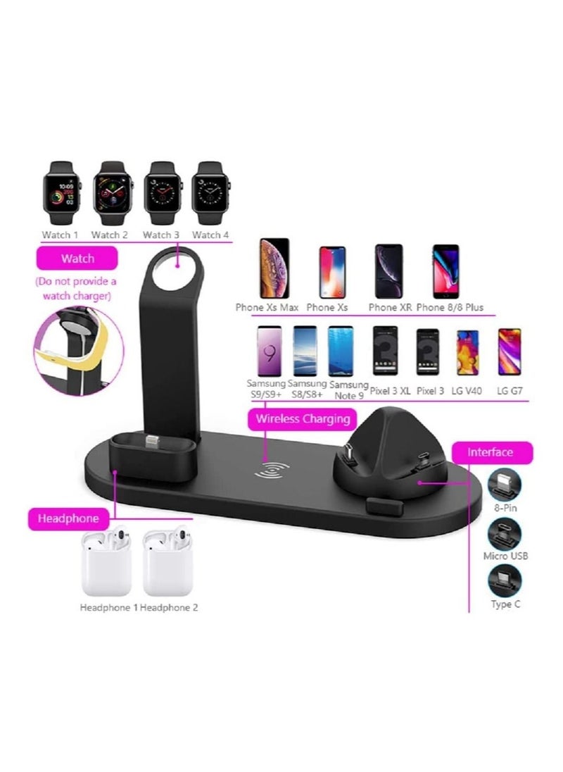 ELTRAZONE Wireless Charger,6 in 1 Wireless Fast Charging, Stand for Apple Watch Series 6/SE/5/4/3/2/1, Qi Wireless Charging Dock for iPhone 12/11/Pro/Max/XS/Max/XR/XS/X  - Image 4