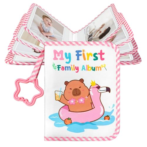 Jenlan Baby Photo Album My First Family Album Book Holds 17 4x6 Photos Soft Cloth Baby Memory Book for Newborn Toddlers Baby Shower Birthday Gifts Family Memory Keeper - Image 1
