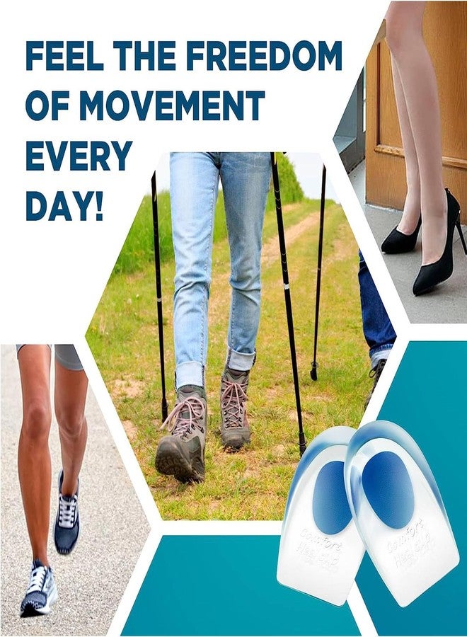 ليفي واقيات كعب سيليكون من ليفي وواقيات كعب من جل البولي يوريثان للرجال، وسادات كعب، حشوات لعلاج التهاب اللفافة الأخمصية، حشوات كعب، دعم الكعب، نتوء الكعب، العناية بالكعب لتخفيف آلام القدم - زوج واحد (كبير) - Image 5