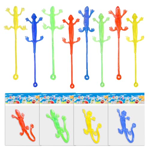 Yeetec 12 Pack Sticky Gecko Stretchy Sticky Lizards Sensory Toys for Kids Birthday Party Favors Reptile Themed Party Supplies Bag Fillers Classroom Prizes Random Color - Image 1