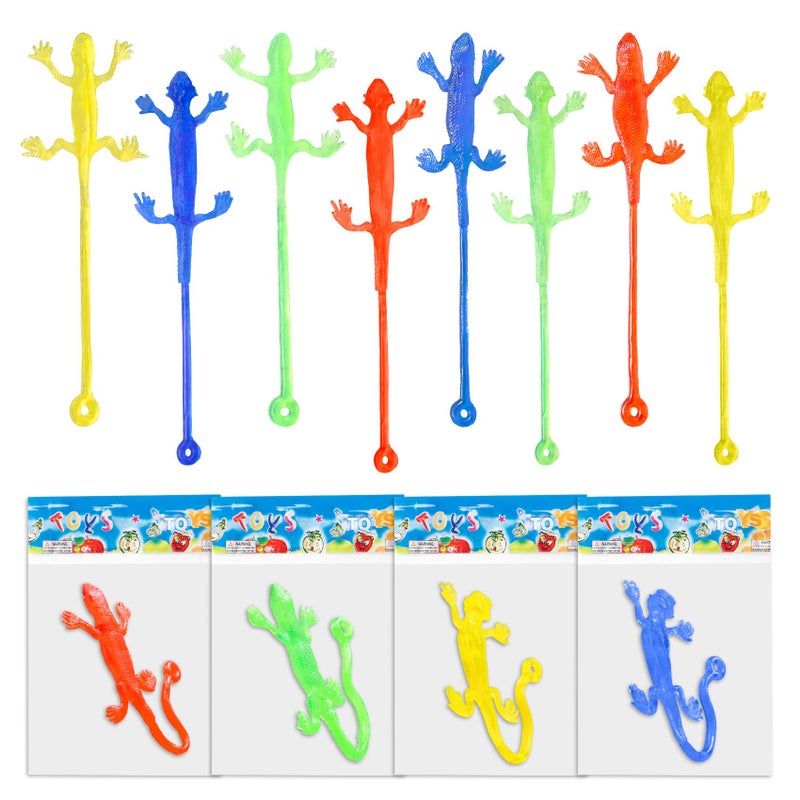 Yeetec 12 Pack Sticky Gecko Stretchy Sticky Lizards Sensory Toys for Kids Birthday Party Favors Reptile Themed Party Supplies Bag Fillers Classroom Prizes Random Color - Image 3