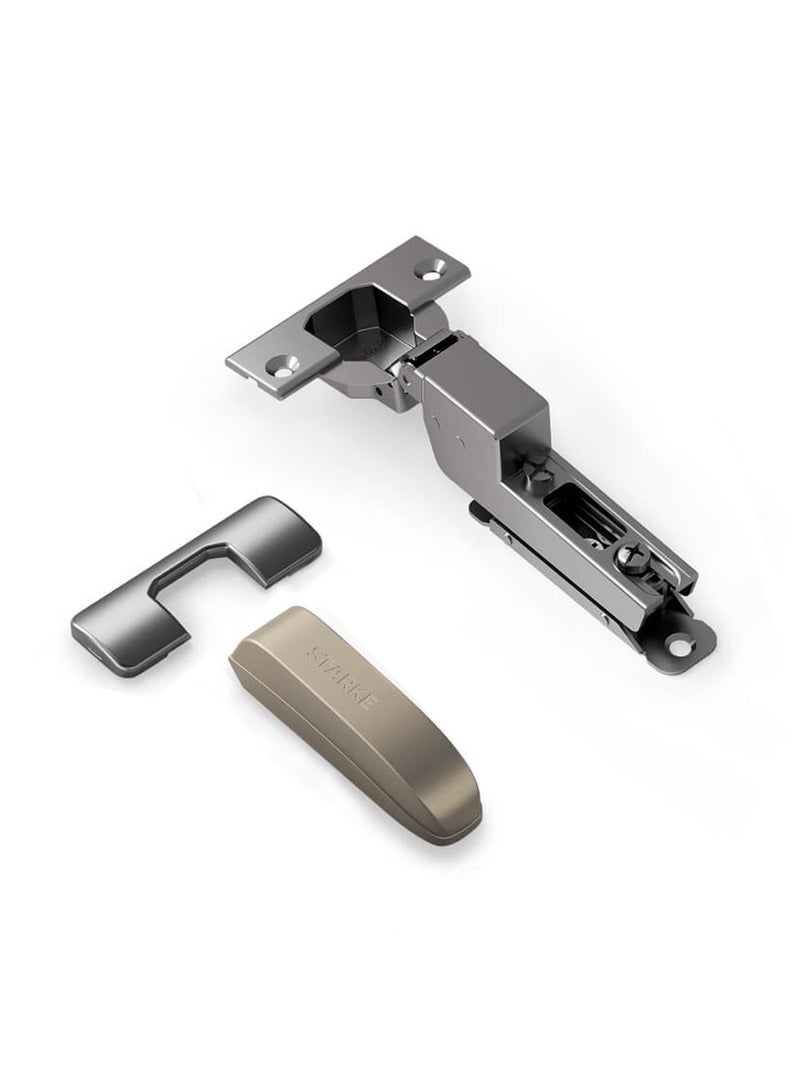 STARKE Pack of 1 Inset Soft Close Cabinet Wingless Hinge -Black Electroplated, 95 Degree Opening Angle, 16-25mm Application, Strong Hydraulic System - Gold Protective Cover & Screws included. - Image 1