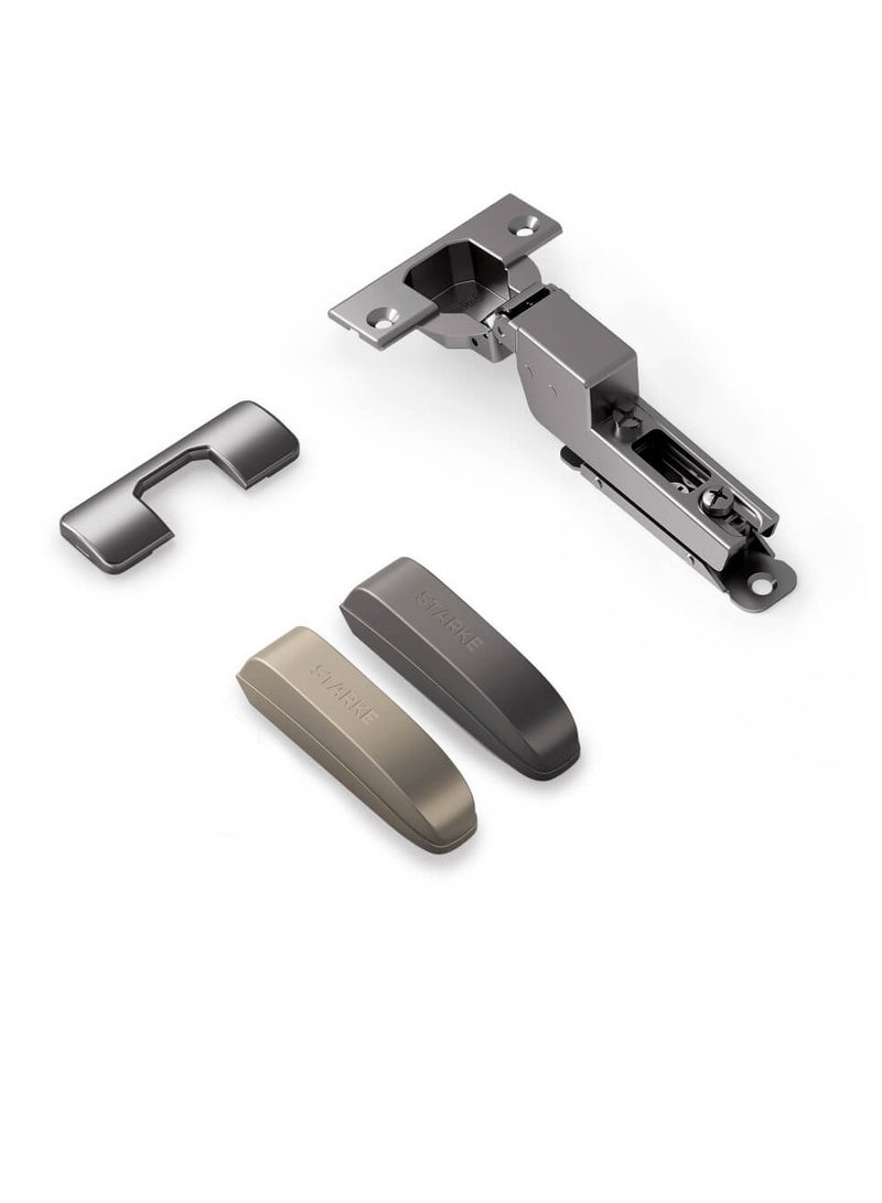 STARKE Pack of 1 Inset Soft Close Cabinet Wingless Hinge -Black Electroplated, 95 Degree Opening Angle, 16-25mm Application, Strong Hydraulic System - Gold Protective Cover & Screws included. - Image 2