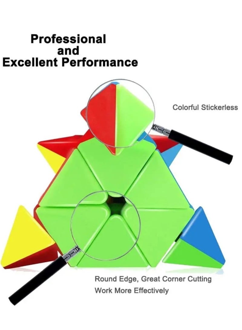 3x3x3 Triangle Pyramid Speed Magic Square Professional Magic Game Colorful Educational Toys For Kids Intelligence Development - Image 2