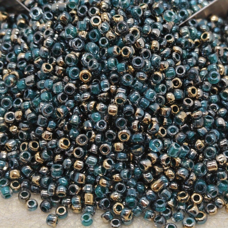 مجموعة ملحقات الخرز حوالي 500 قطعة، نصفها ذهبي ونصفها وردي غامق، خرز زجاجي مستدير متعدد الألوان، نمط بوهيمي، خرز سائب مناسب لصنع القلائد الإبداعية، سلاسل الخصر، مشاريع الحرف اليدوية، التطريز على الملابس والإضافات. - Image 1