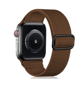 Generic Nylon Solo Loop Stretchy Straps For Apple Watch Band 4 41mm 40mm 38mm, Elastic Wristbands for iwatch Ultra/Ultra 2 Series 9 8 7 6 5 4 3 2 1 Se Dark brown 
