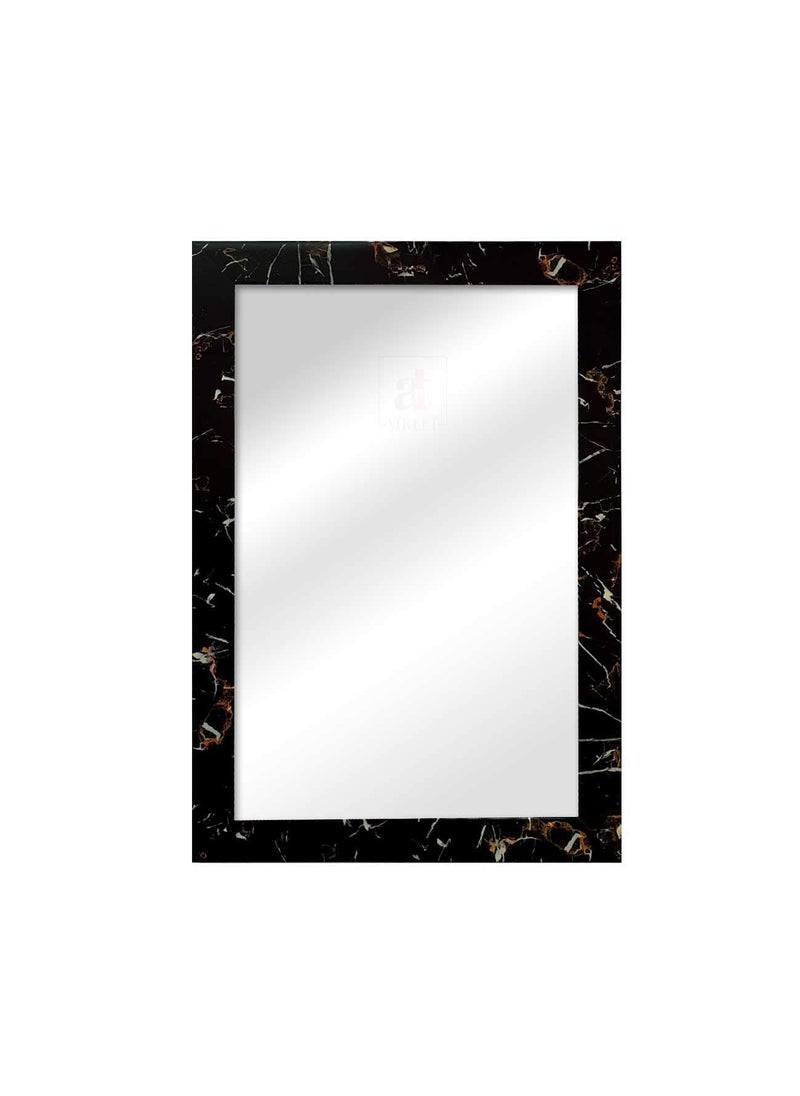 Art Street Art Street Wall Decorative Mirror Marble Finish for Home and Bathroom - 12X18 Inchs, Color -Black, Framed, Rectangular  - Image 4