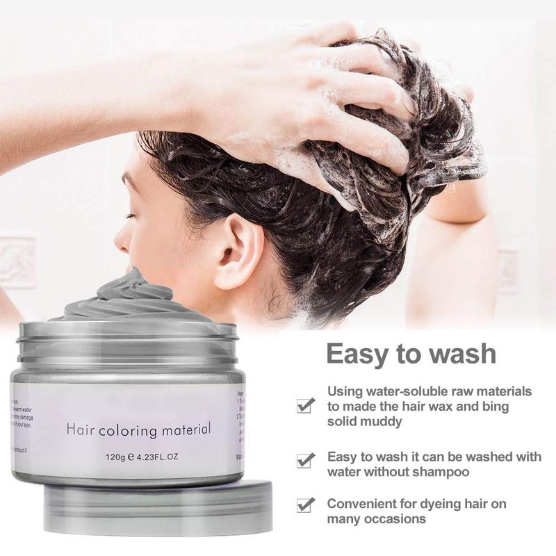 Acosexy YHMWAX Fashion Silver Gray Hair Wax Pomade - Colorful Disposable Natural Hair Styling Gel for Party, Cosplay, Masquerade - Image 3