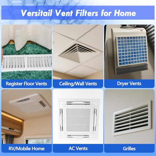 WAWINY MERV 8 Filter Material, 23 Ft² Cut to Fit Air Filters Electrostatic Media for Stops Dust and Pet Dander With Adhesive Hook Tape for Home Ceiling AC HVAC Furnace Vents - Image 5