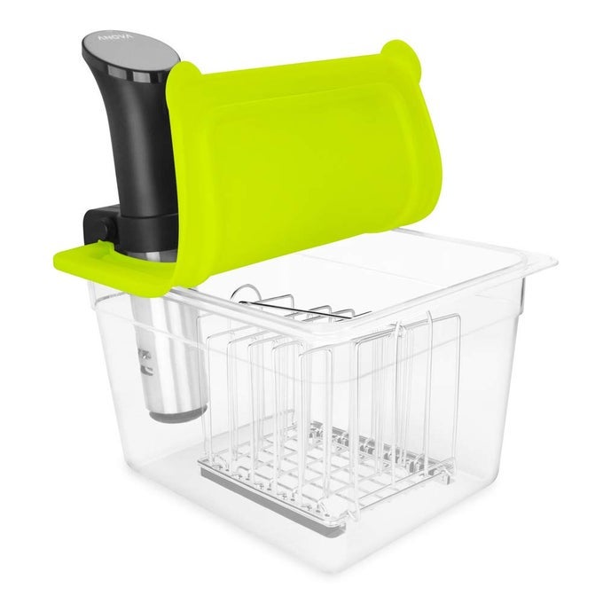 SOUS VIDE CONTAINER 12 QUARTS WITH UNIVERSAL SILICONE LID AND SOUS VIDE RACK COMPATIBLE WITH ANOVA ALL MODELS ANOVA NANO CHEFSTEPS JOULE INSTANT POT WANCLE SOUS VIDE COOKERS