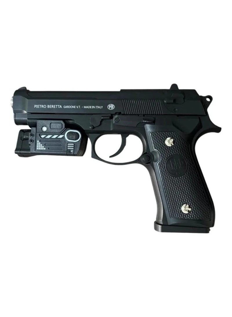 Beretta Italian Beretta pistol toy, 6mm iron and plastic beads, with a comb magazine, flashlight and laser  - Image 2