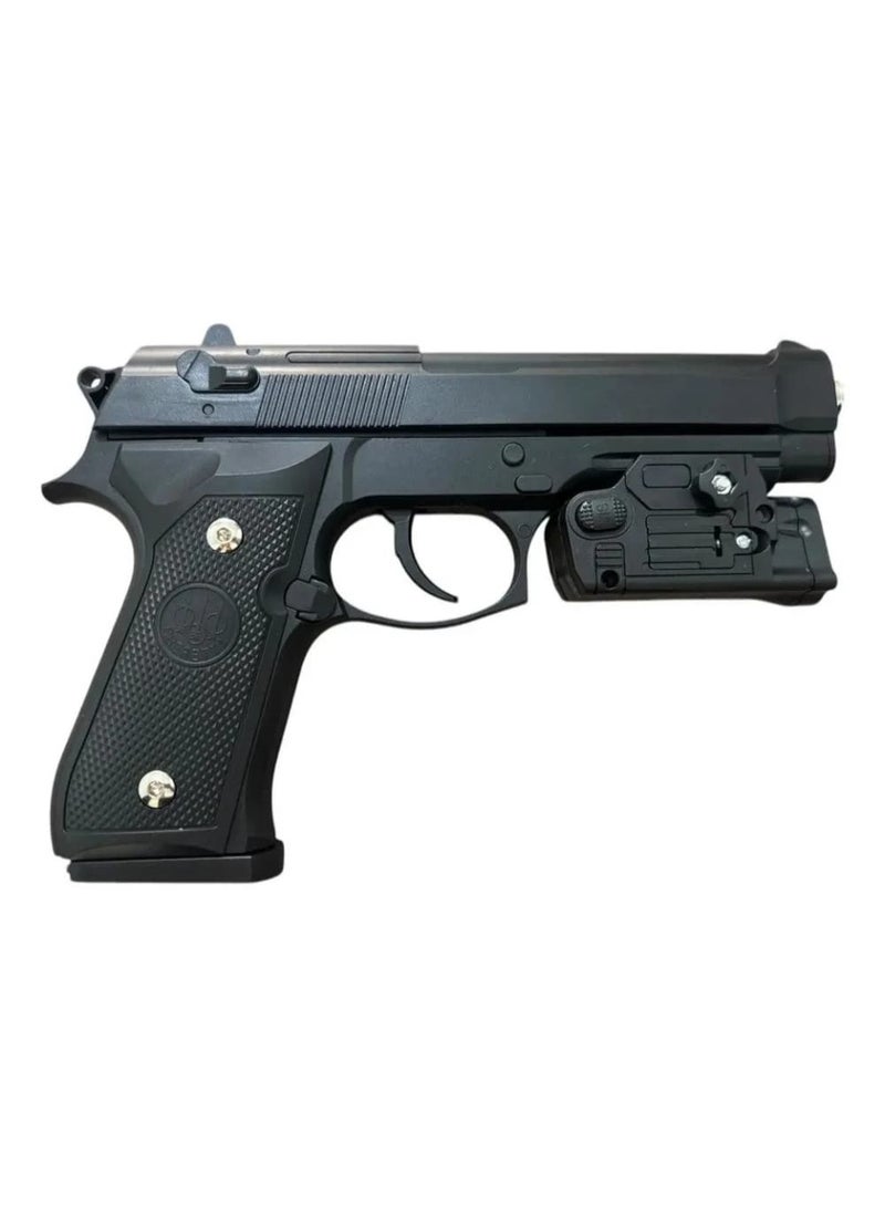 Beretta Italian Beretta pistol toy, 6mm iron and plastic beads, with a comb magazine, flashlight and laser  - Image 5