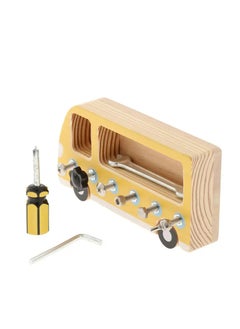 GULFLINK Educational Game Wooden Montessori Screw Driver Board for Kids Yellow  - Image 2