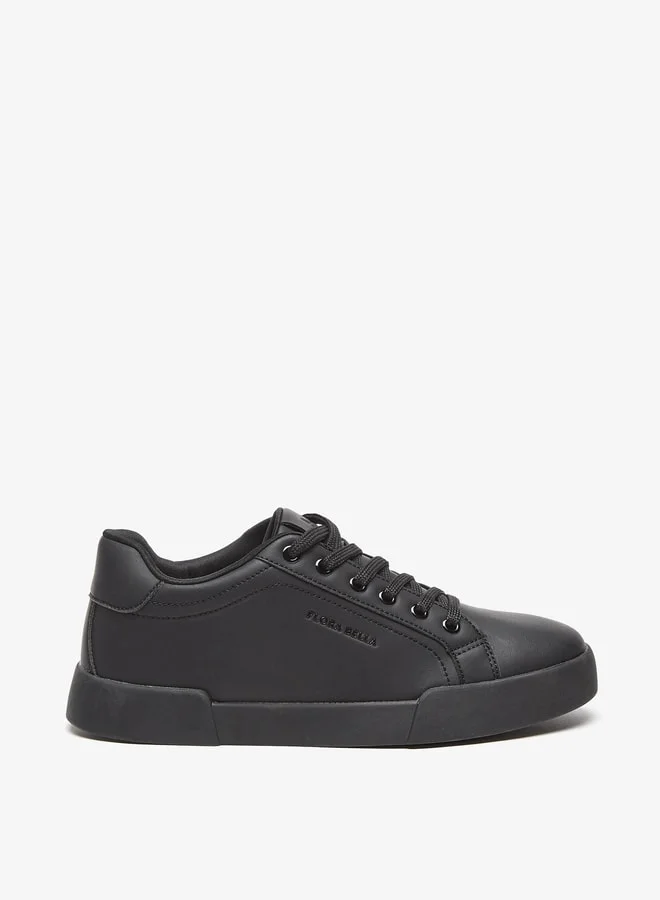 Flora Bella By Shoexpress Solid Low Ankle Sneakers with Lace-Up Closure