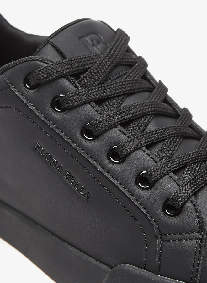 Flora Bella By Shoexpress Solid Low Ankle Sneakers with Lace-Up Closure