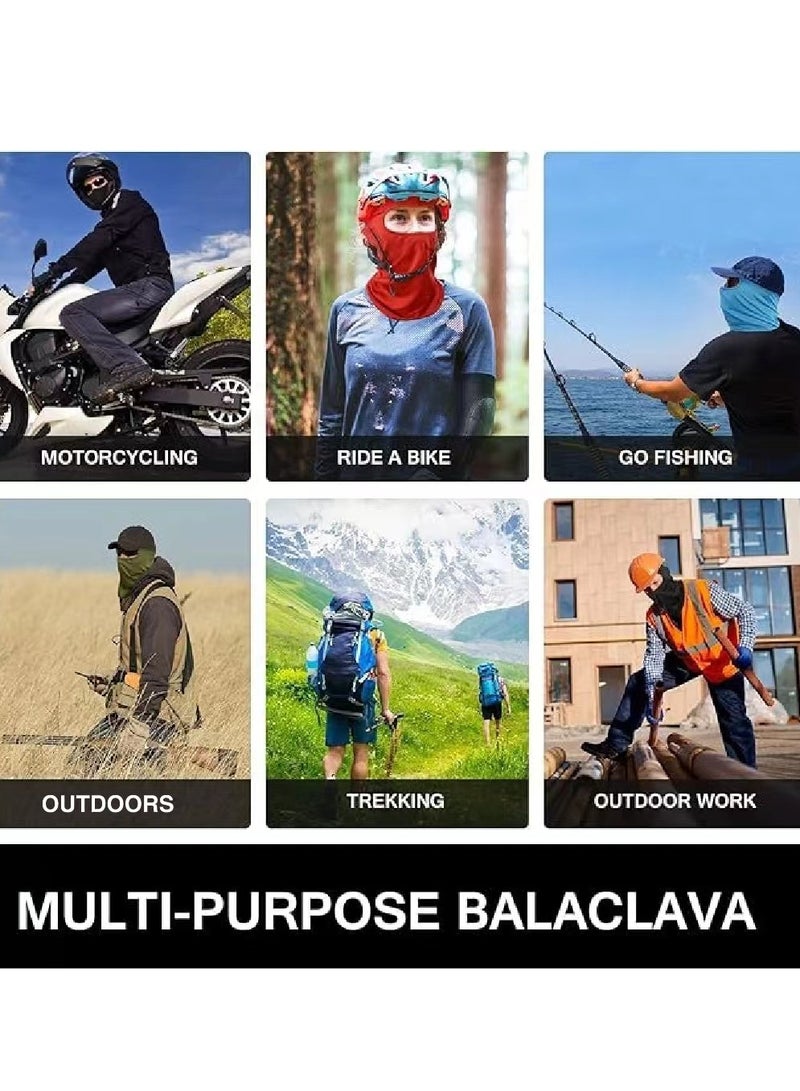 قناع الوجه الواقي من أشعة الشمس فوق البنفسجية قابل للتنفس وبارد، مناسب لأنشطة الدراجات النارية والدراجات الهوائية في الهواء الطلق قصير أسود - Image 3