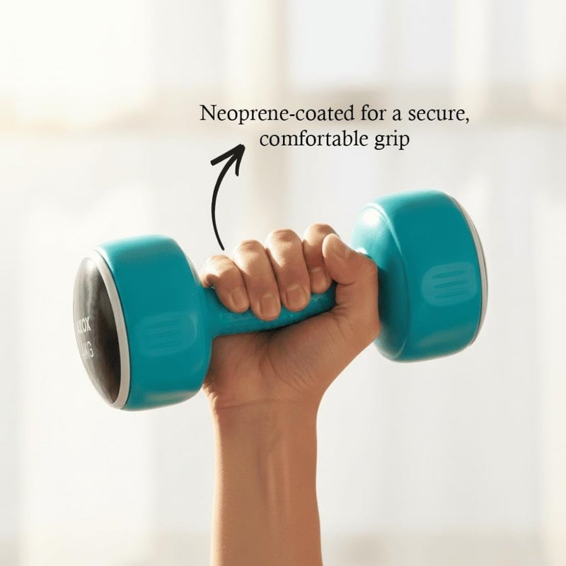 Fitness 4 Kg Smart Dumbbells Pair Neoprene Grip, Ergonomic, Durable Polypropylene for Home Workouts, Strength, Toning Endurance Training - Image 5