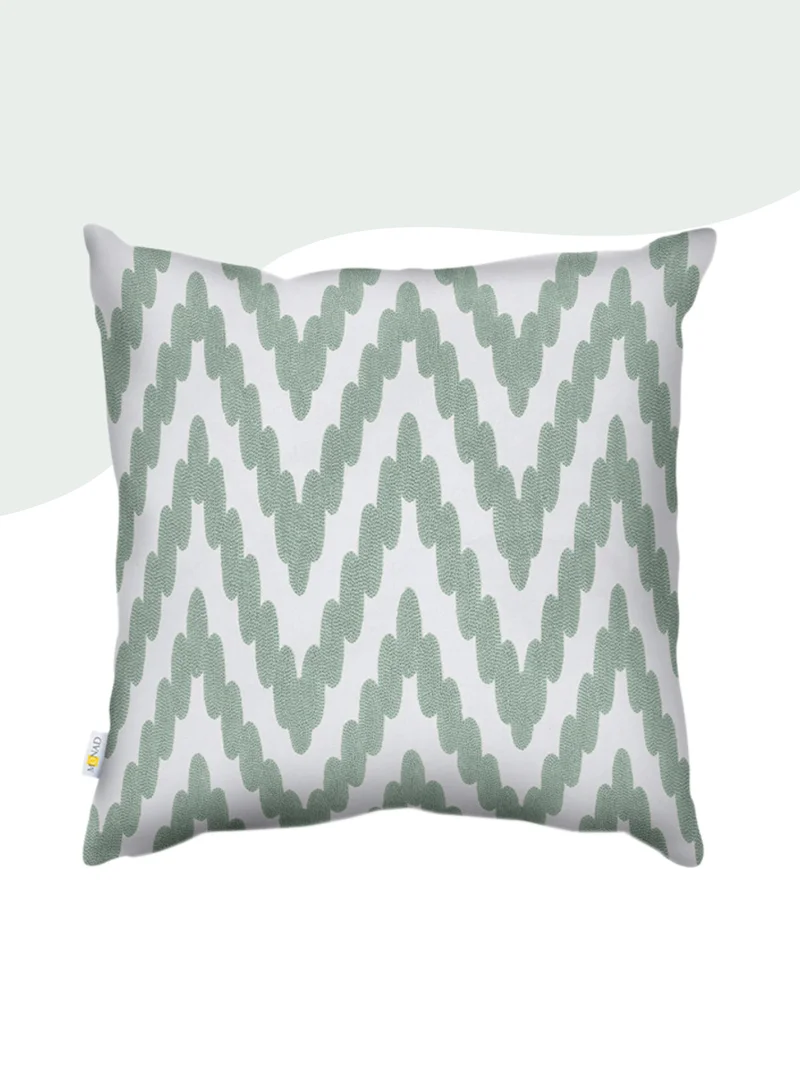 Donetella Decorative Embroidered Cushion Cover green/white 45x45Cm(Without Filler)