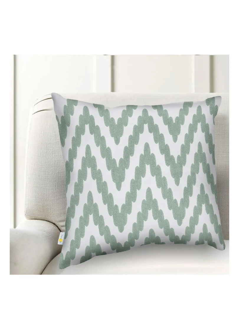 Donetella Decorative Embroidered Cushion Cover green/white 45x45Cm(Without Filler)