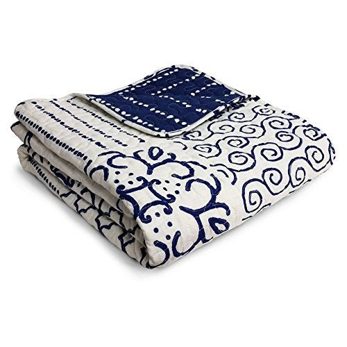 Lush Decor Monique Throw, 50 x 60-inch, Blue - Image 1