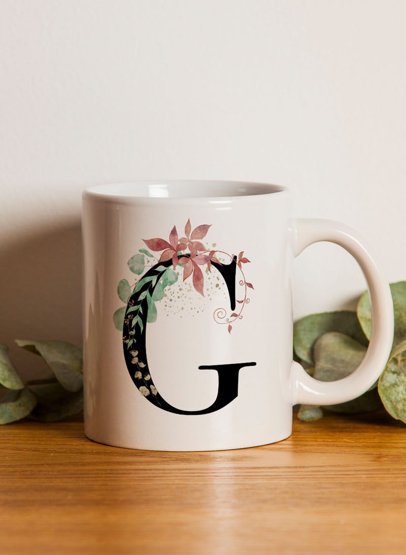 لوحة كوب سيراميك  أونصة بتصميم حرف  على الجانبين - Image 3