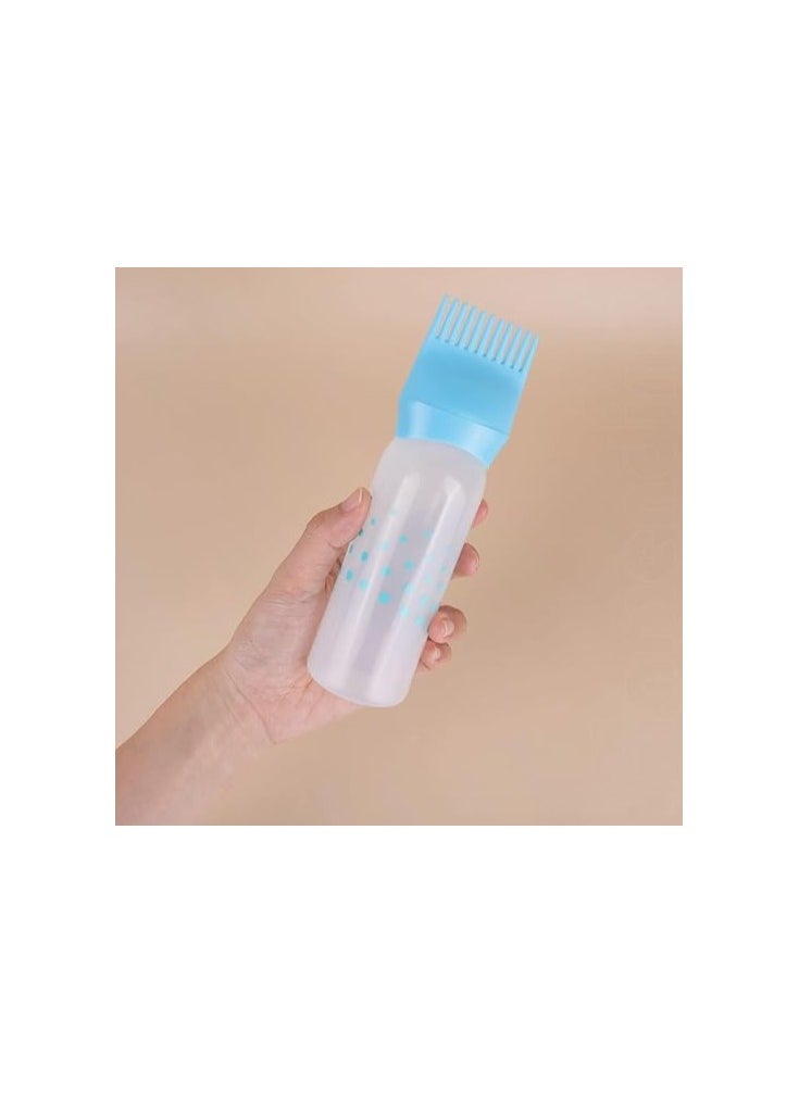 Generic Hair Root Oil and Dye Dispenser Bottle with Comb Head, Suitable for Salon and Home Use, 175ml, (Blue), Plastic  - Image 1