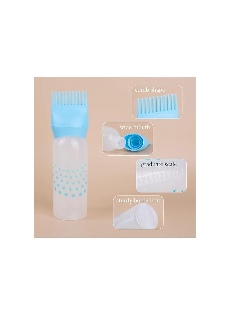 Generic Hair Root Oil and Dye Dispenser Bottle with Comb Head, Suitable for Salon and Home Use, 175ml, (Blue), Plastic  - Image 2