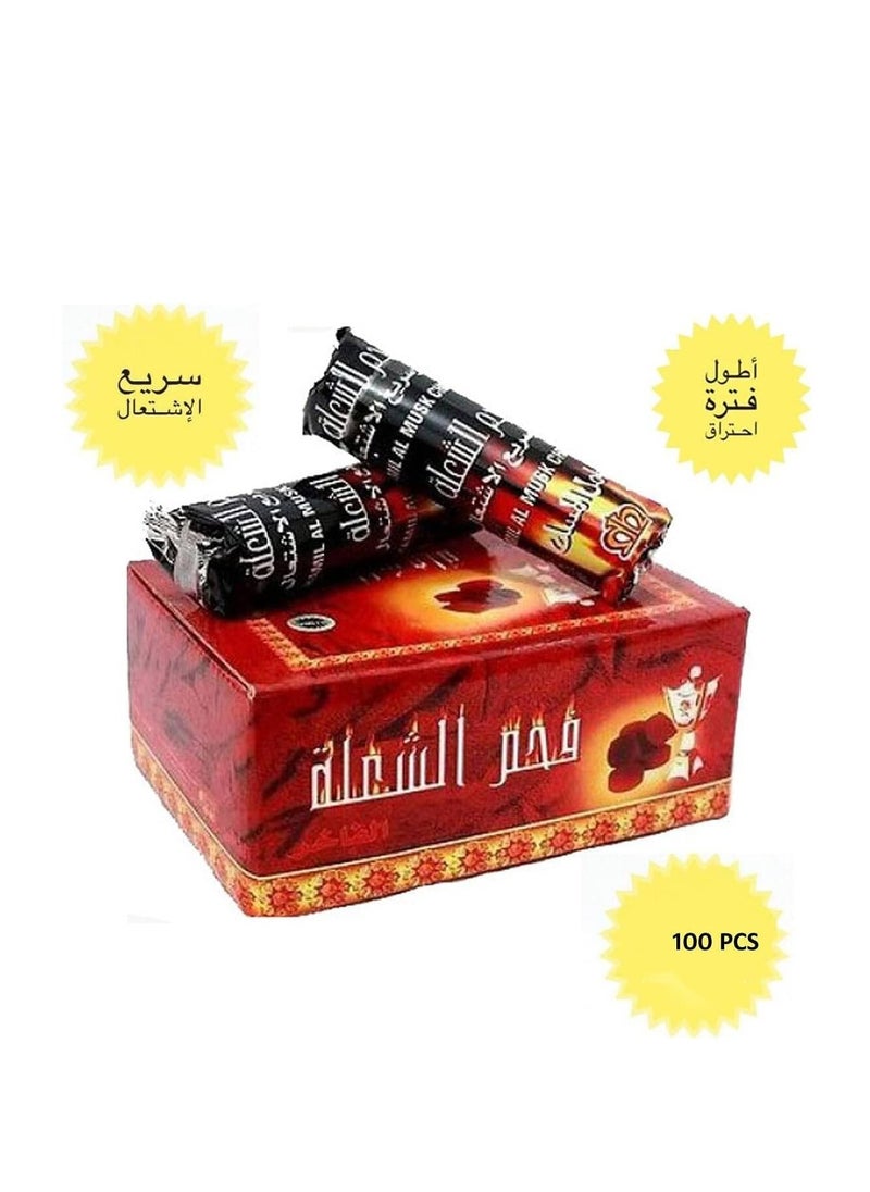 Charcoal 100-Peices Bakhoor Charcoal Quick Ignite and Long Lasting Incence Coal | Alshola Charcoal-33 mm  - Image 2