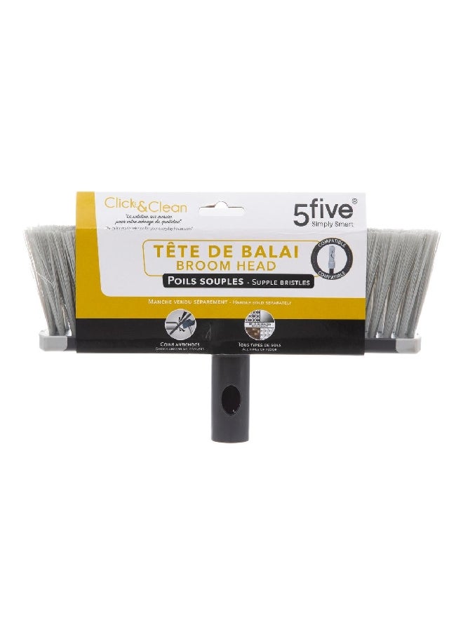 Five Simply Smart - Click and Clean Polypropylene Soft Broom Head Grey 15.5 x 5 x 27 cm 164754 - Image 1