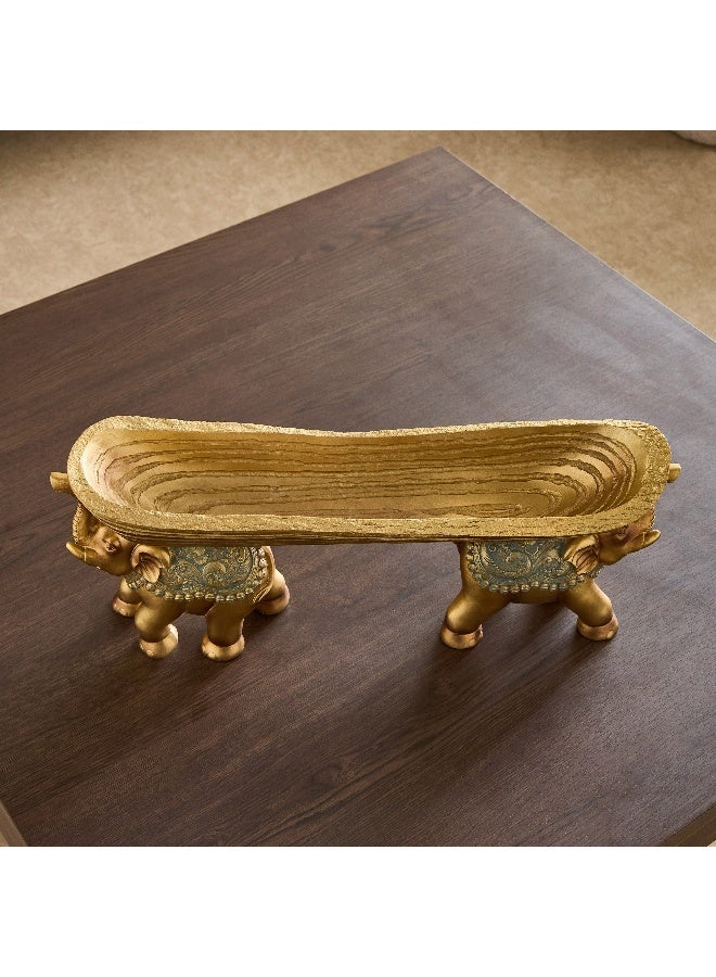Home Box Sym Polyresin Elephant Decorative Platter - 48x10.5x18.5 cm - Image 3