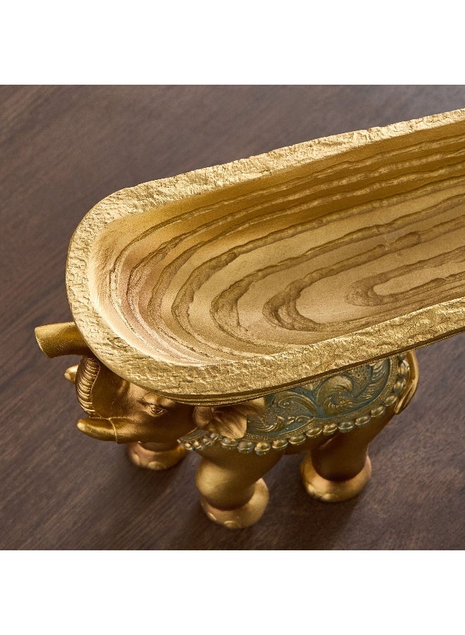 Home Box Sym Polyresin Elephant Decorative Platter - 48x10.5x18.5 cm - Image 4