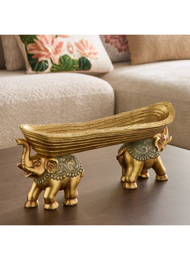 Home Box Sym Polyresin Elephant Decorative Platter - 48x10.5x18.5 cm - Image 2