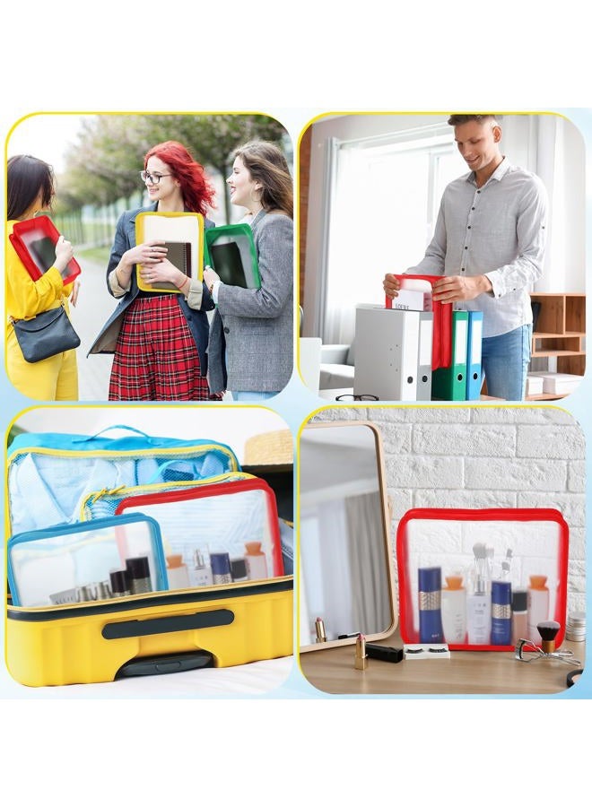 Shinylin 6 Pcs Zipper File Folders Letter Size 3 Inch Expansion PVC Document Bags Waterproof Zipper Document Pouches for Paper Portfolio Storage School Office Home, 6 Colors (Classic Color) - Image 5