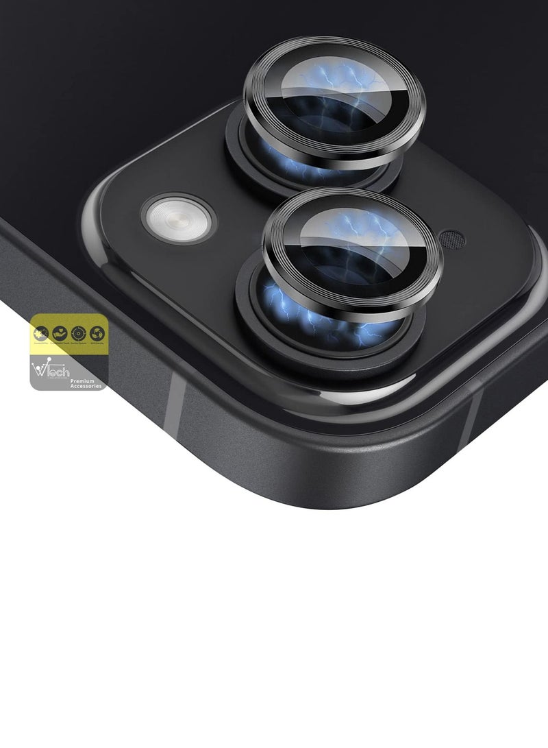 Wtech Premium Camera Lens Film Protector Shield For Apple iPhone 15 Plus 2023 Clear/Black  - Image 2