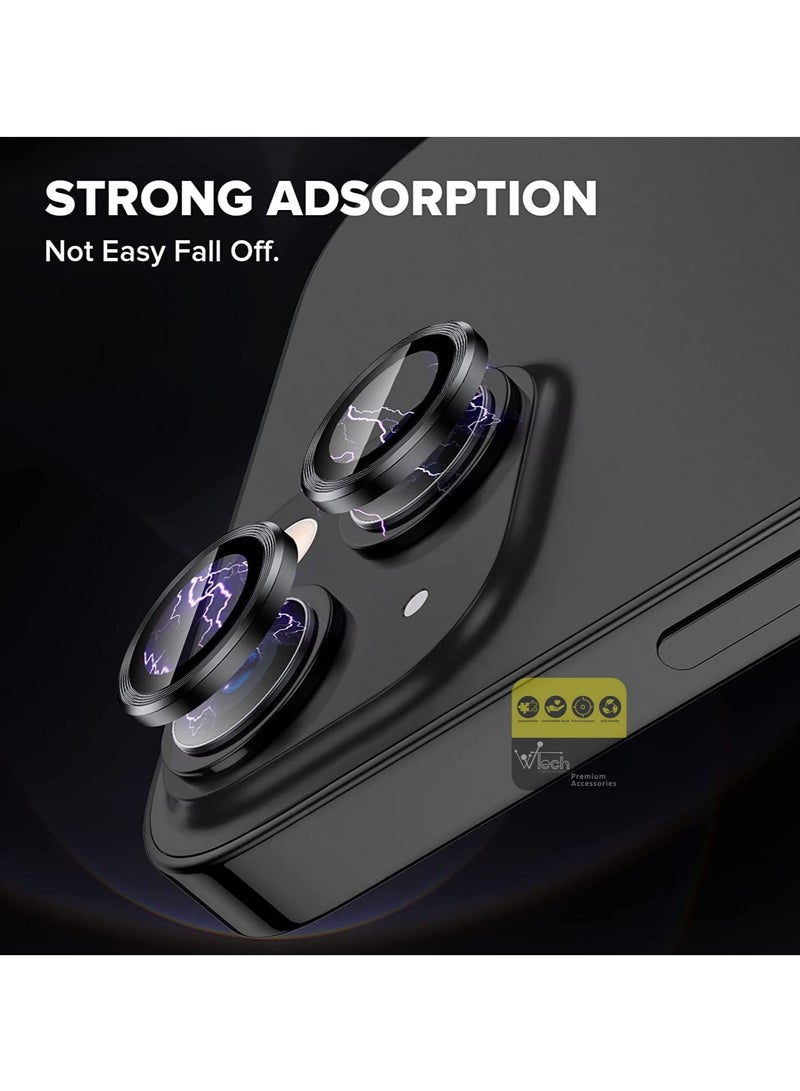 Wtech Premium Camera Lens Film Protector Shield For Apple iPhone 15 Plus 2023 Clear/Black  - Image 4