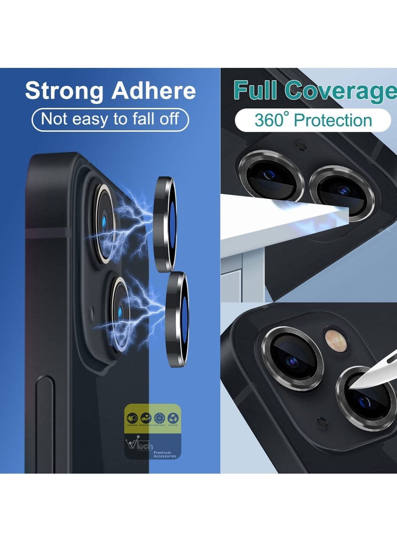 Wtech Premium Camera Lens Film Protector Shield For Apple iPhone 15 Plus 2023 Clear/Black  - Image 3