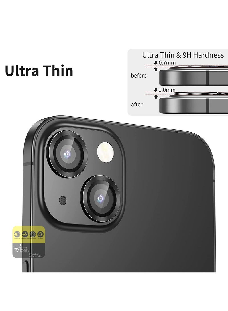 Wtech Premium Camera Lens Film Protector Shield For Apple iPhone 15 Plus 2023 Clear/Black  - Image 5