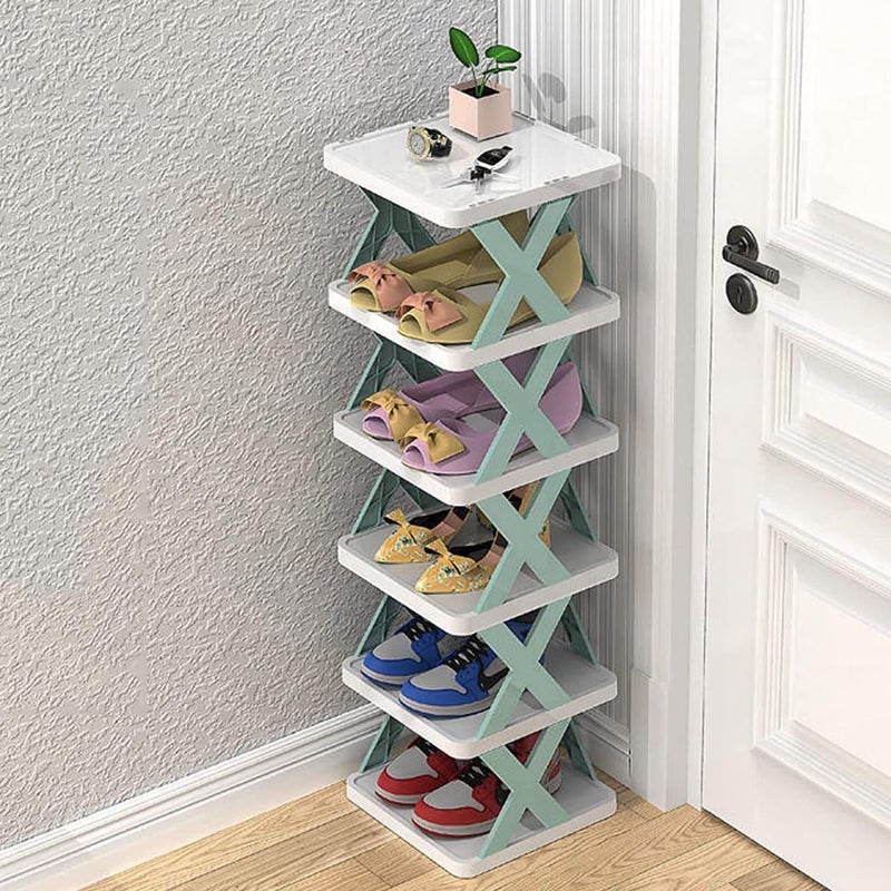 SHOPECOM 6Layer Shoe Rack Designed to Offer Practical Storage Solutions 6Layer Adjustable Shoe Rack Lightweight Foldable and SpaceSaving Shoe Organizer for Home and Officepack of 1 - Image 1