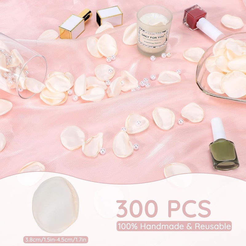 SUREAM Flower Petals for Wedding, 300 Pcs Fake Rose Pedals for Wedding Centerpiece Table Decorations, Flower Girl Basket, Romantic Night, Aisle Decorations for Wedding Ceremony(Ivory) - Image 2