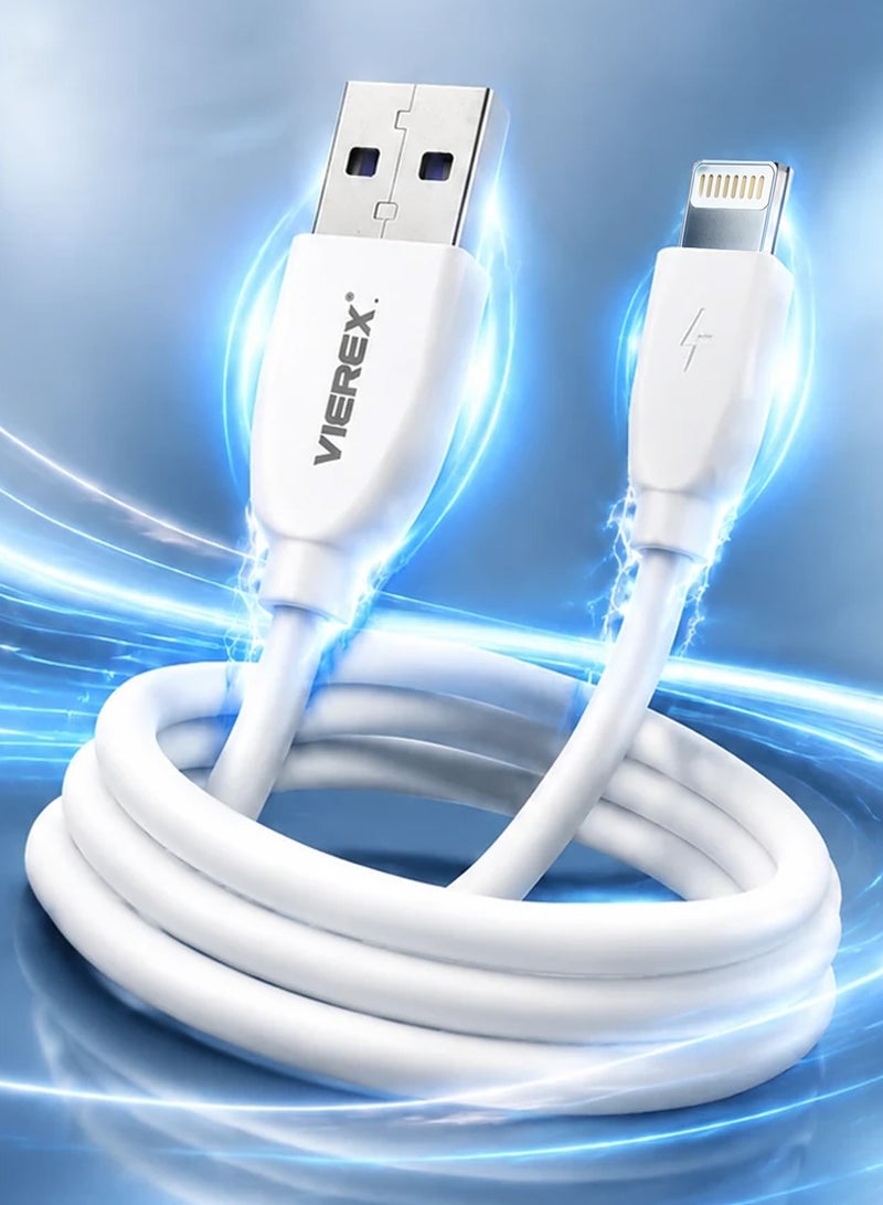 Vierex 5A Flash Charging USB-A to Lightning Cable – Fast Charge & Data Sync, 1m - Image 2