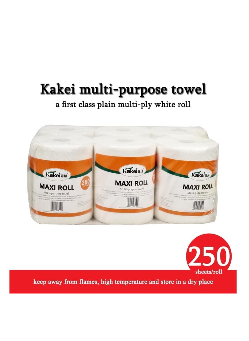 NNC PETS 2-Ply Super absorbent tissue with Natural Wood Pulp, Soft Paper for Hotel Bathroom, Home, Restaurant, and Travel, Dust-free & Soft Toilet paper, Multi-purpose cleaning wipe, 6-Roll Pack, 53 cm (White)  - Image 3