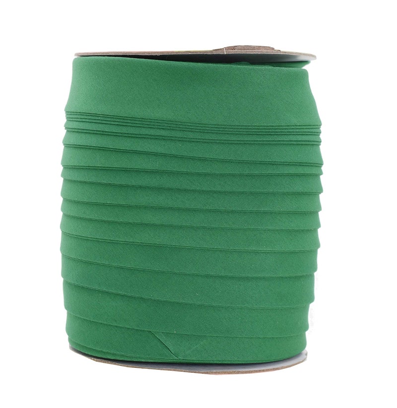 Mandala Crafts 55 Yards 1 Inch Green Double Fold Bias Tape for Sewing - Bias Binding Tape for Quilting Binding, Hemming, Seam, and Fabric Piping