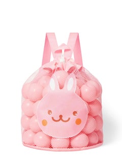 SYOSI Mesh Beach Toy Bag, Durable Sand Away Drawstring Beach Backpack Swim and Pool Toys Balls Storage Bags Tote Packs for Kids Storage Shell Toys Bags, Pink  - Image 1