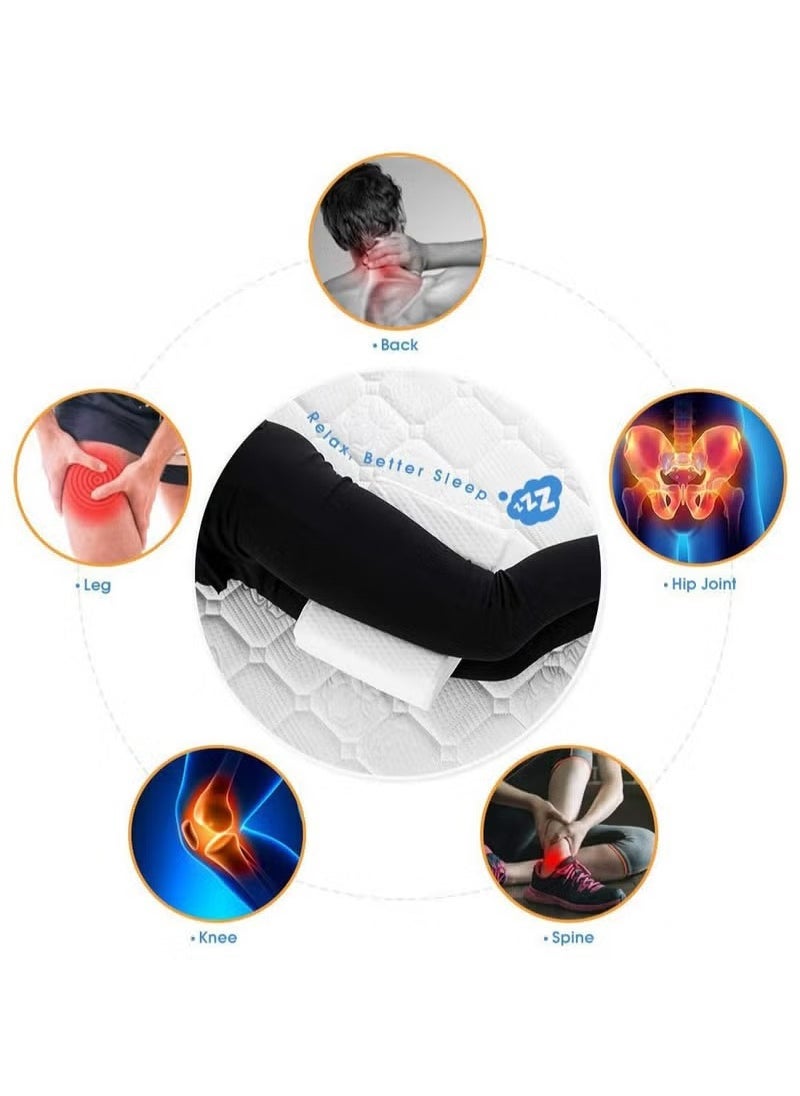 ELTRAZONE Knee Pillow for Side Sleepers – Contoured Orthopedic Leg Support Cushion for Back, Hip, Sciatica & Pregnancy Pain Relief – High-Density Memory Foam Wedge Pillow with Removable Washable Cooling Cover – Comfortable Sleep Aid in White - Image 5