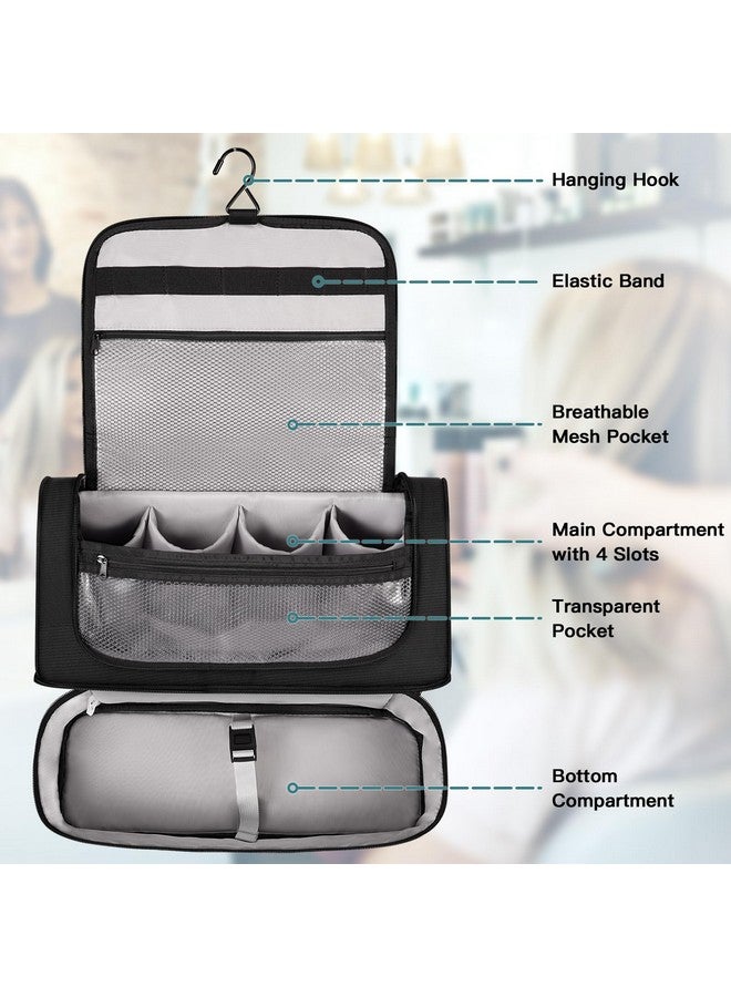 سيثون حقيبة سفر مزدوجة الطبقات من SITHON لحمل مجفف الشعر Dyson Airwrap Styler/Shark Speedstyle Flexstyle، حقيبة تنظيم تخزين معلقة مقاومة للماء بسعة كبيرة لـ Dyson Supersonic (حقيبة فقط) (أسود) - Image 3