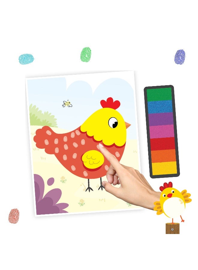 Dreamland Fingerprint Art Activity Book for Children - Farm with Thumbprint Gadget - Image 3