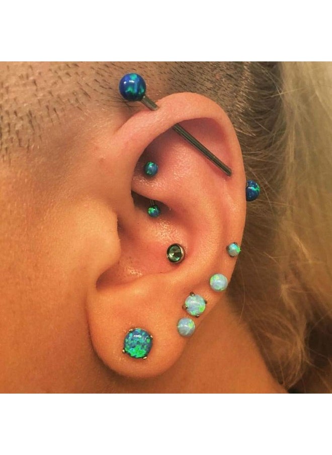 Body Candy - Stainless Steel White Synthetic Opal Post Stud Earring Pack Of 3 - Image 1