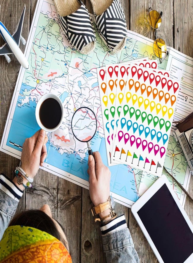 TESWEY 400PCS Map Location Stickers, Self-Adhesive Travel Destination Labels for World Map, Camping & Adventure Trip Planning, DIY Handmade Projects and Scrapbooking Supplies - Image 4